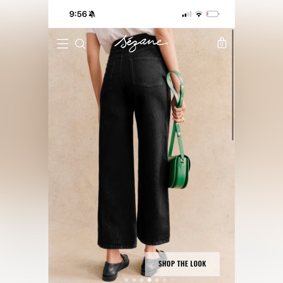 Sezane Black Le Crop Jeans High-Waisted Denim - Picture 2 of 9